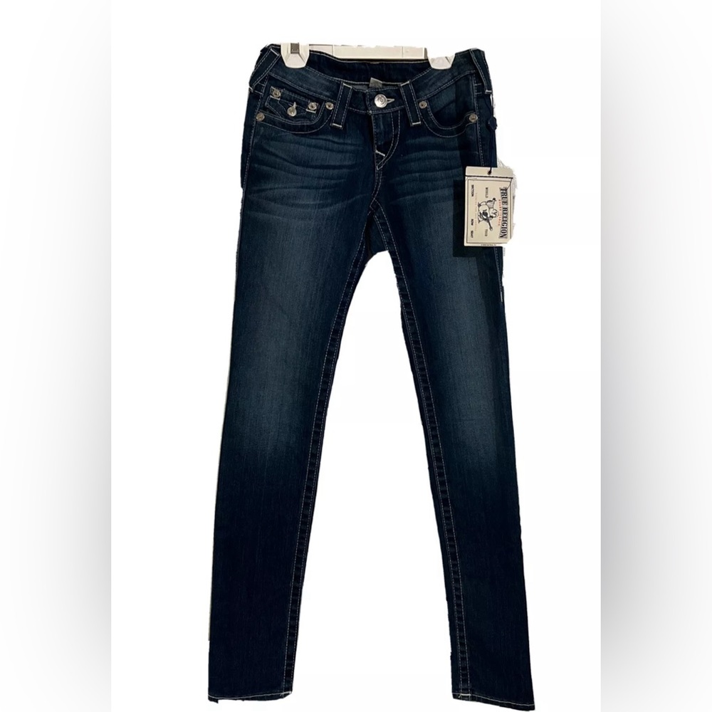 True Religion 26 Skinny With Flaps Blue Women’s Jeans NWT 189.$